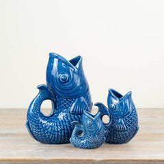 Blue Fish Jug Vase, 24.7cm
