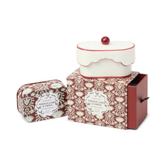 Cherie 4.5oz/127g Printed Tin Candle - Crimson & Cream - French Linen & Orris
