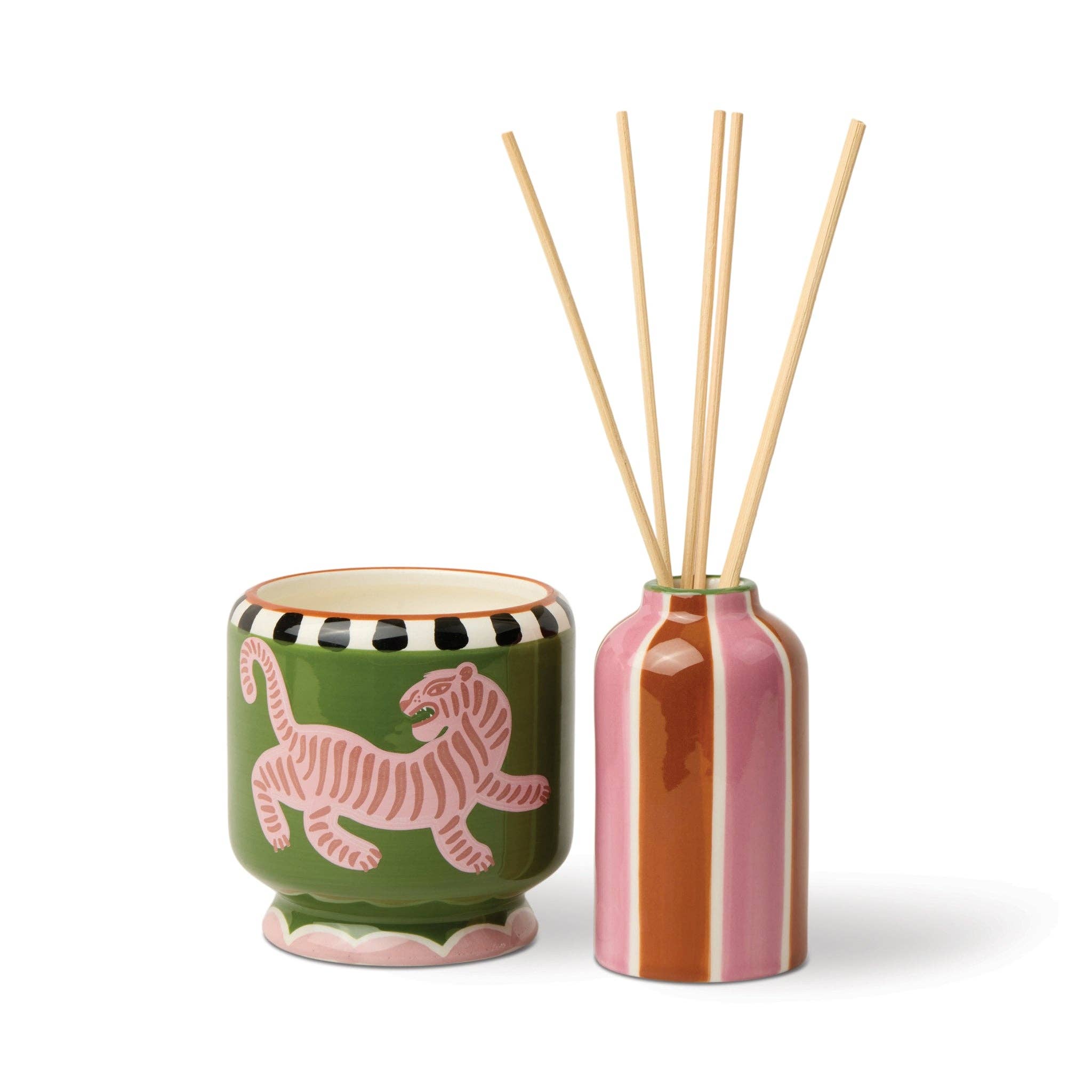 A Dopo 4fl oz./118ml  Tiger Ceramic Diffuser - Black Cedar & Fig
