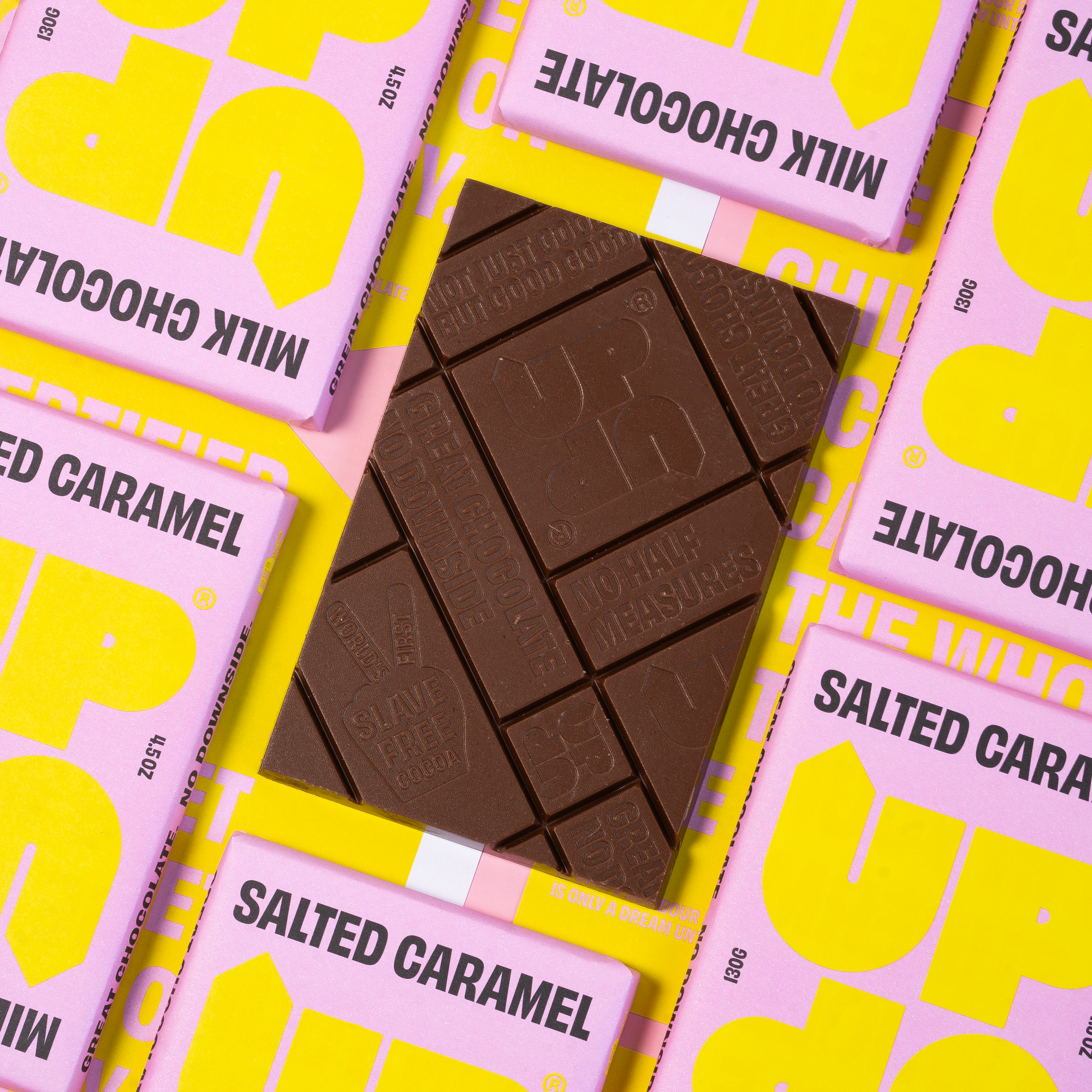 UP-UP - Salted Caramel Milk Chocolate Bar - 120g
