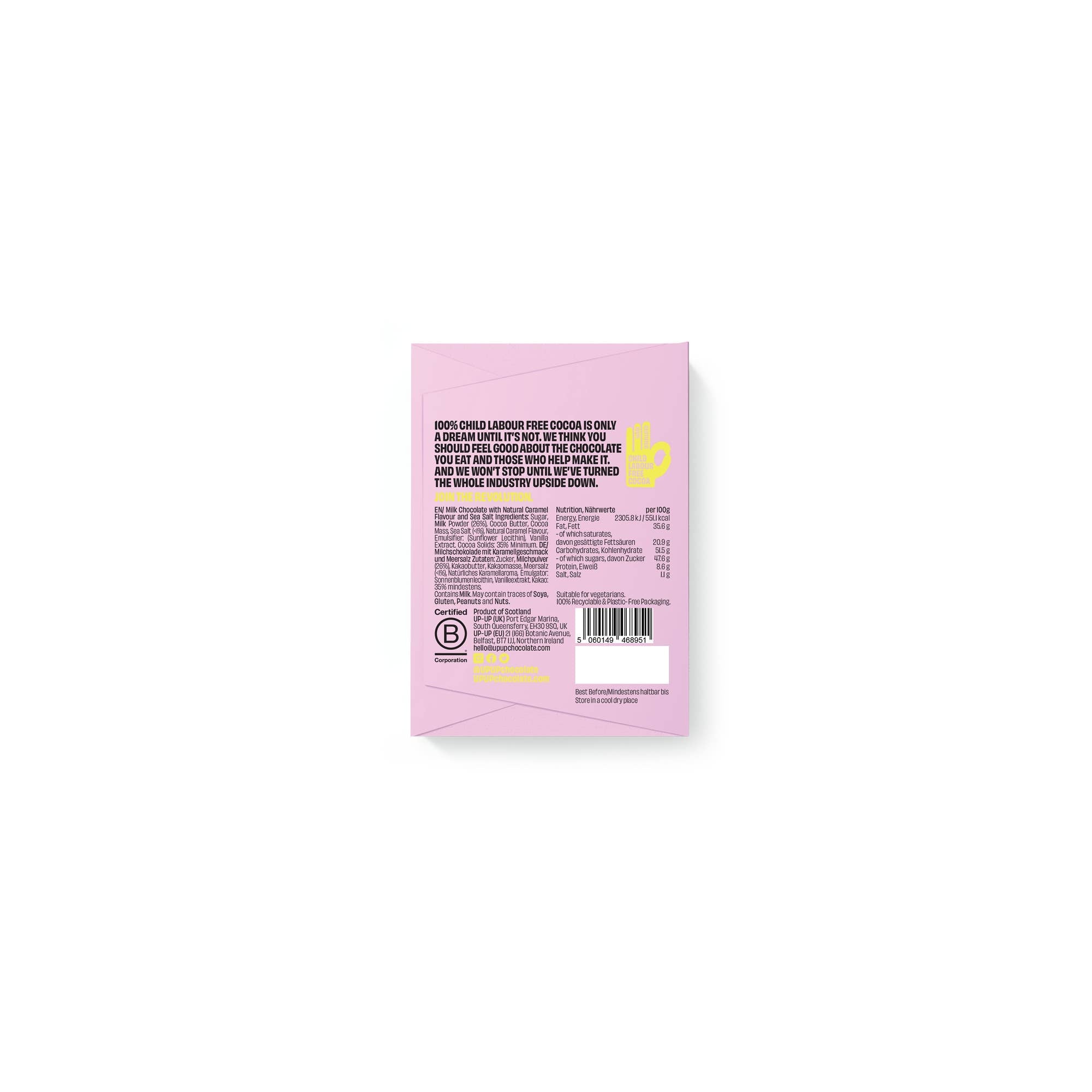 UP-UP - Salted Caramel Milk Chocolate Bar - 60g