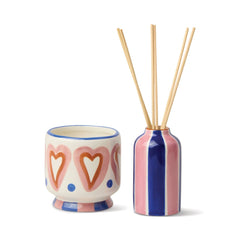 A Dopo 4fl oz./118ml  Hearts Ceramic Diffuser - Rosewood Vanilla