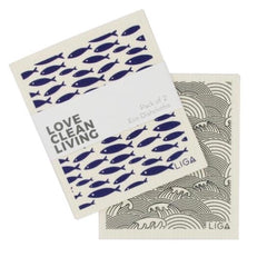 ECO dishcloths - Fish & Wave