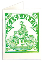 Cyclist letterpress card