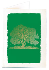Gold oak tree letterpress card