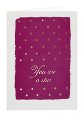 'Your are a star' letterpress card