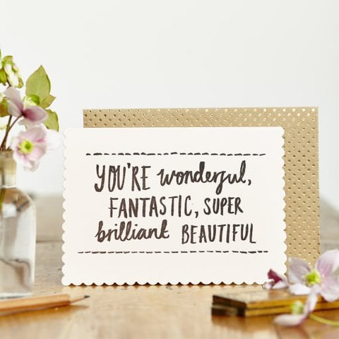You're wonderful card