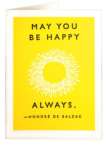 Be Happy letterpress card