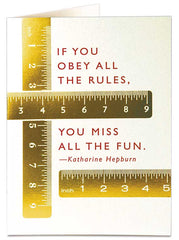 Rules letterpress card
