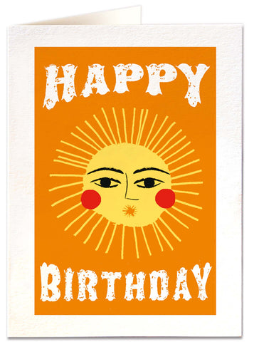 Happy Birthday Sun letterpress card