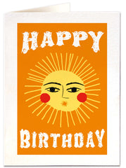 Happy Birthday Sun letterpress card