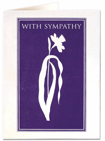 With Sympathy letterpress card