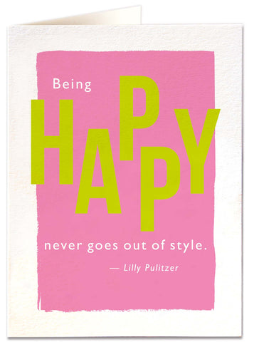 Being Happy letterpress card