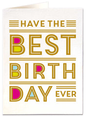 Best Birthday letterpress card