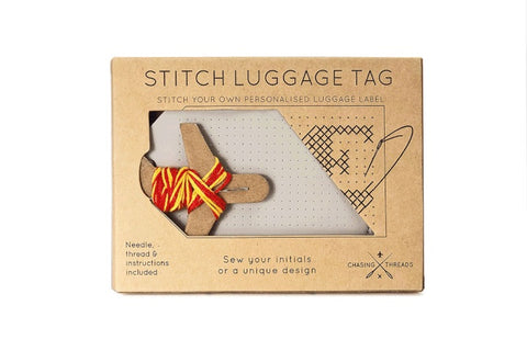 Stitch your own luggage tag