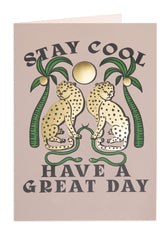 Stay Cool Leopard Letterpress Card